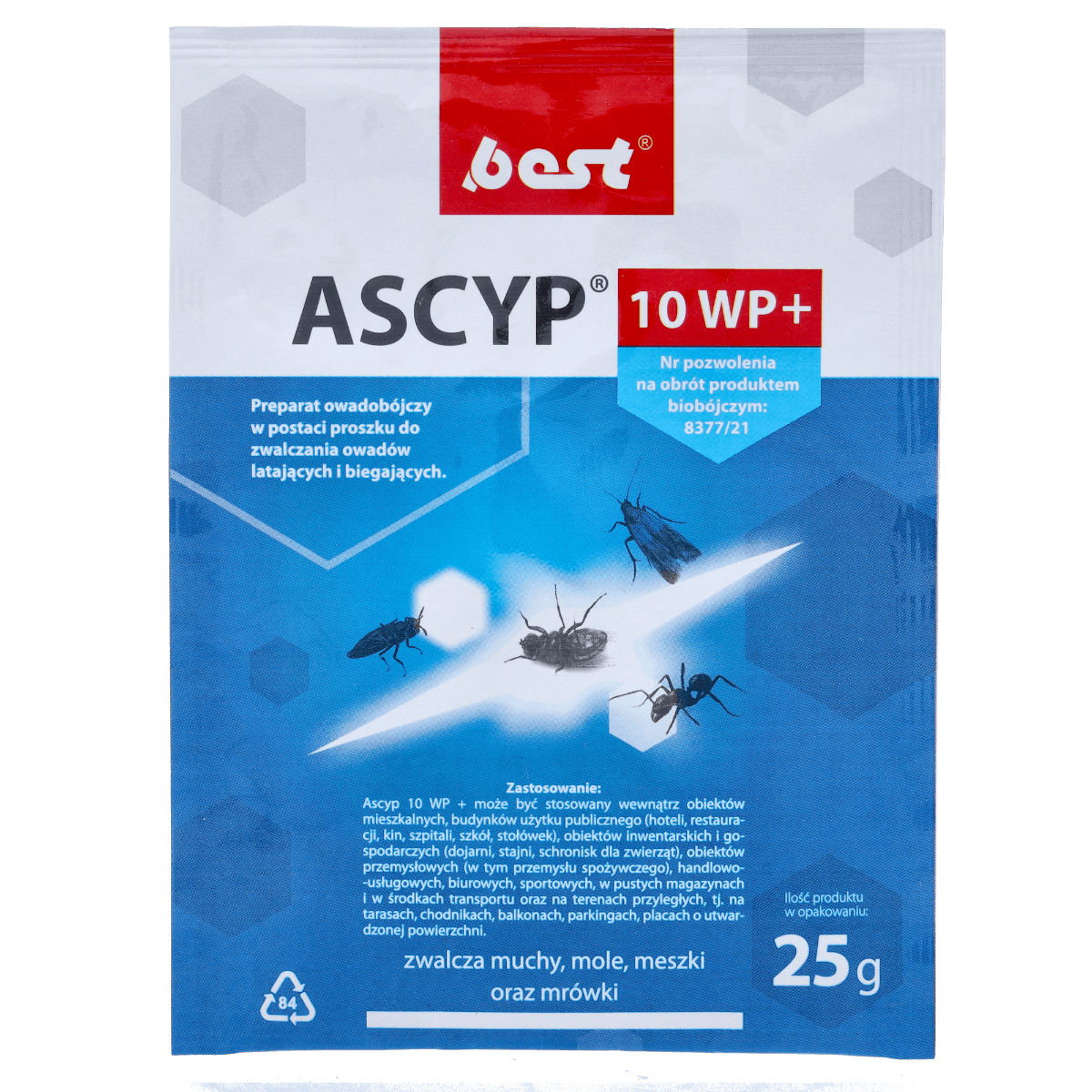 Ascyp 10 WP 25g Best Pest - preparat owadobójczy w proszku