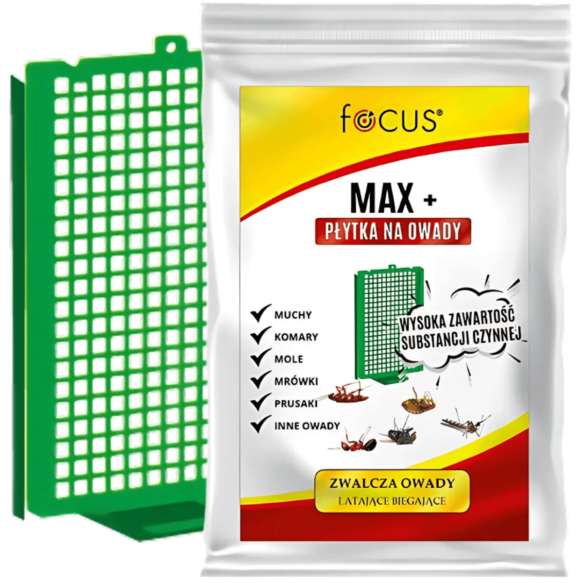 Focus Max+ płytka na owady latające i biegające - 1 sztuka