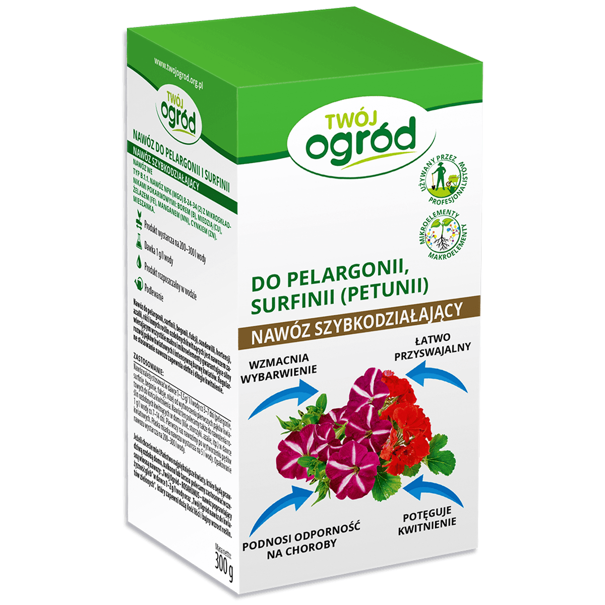 Nawóz do pelargonii, surfinii (petunii) 300g Twój Ogród