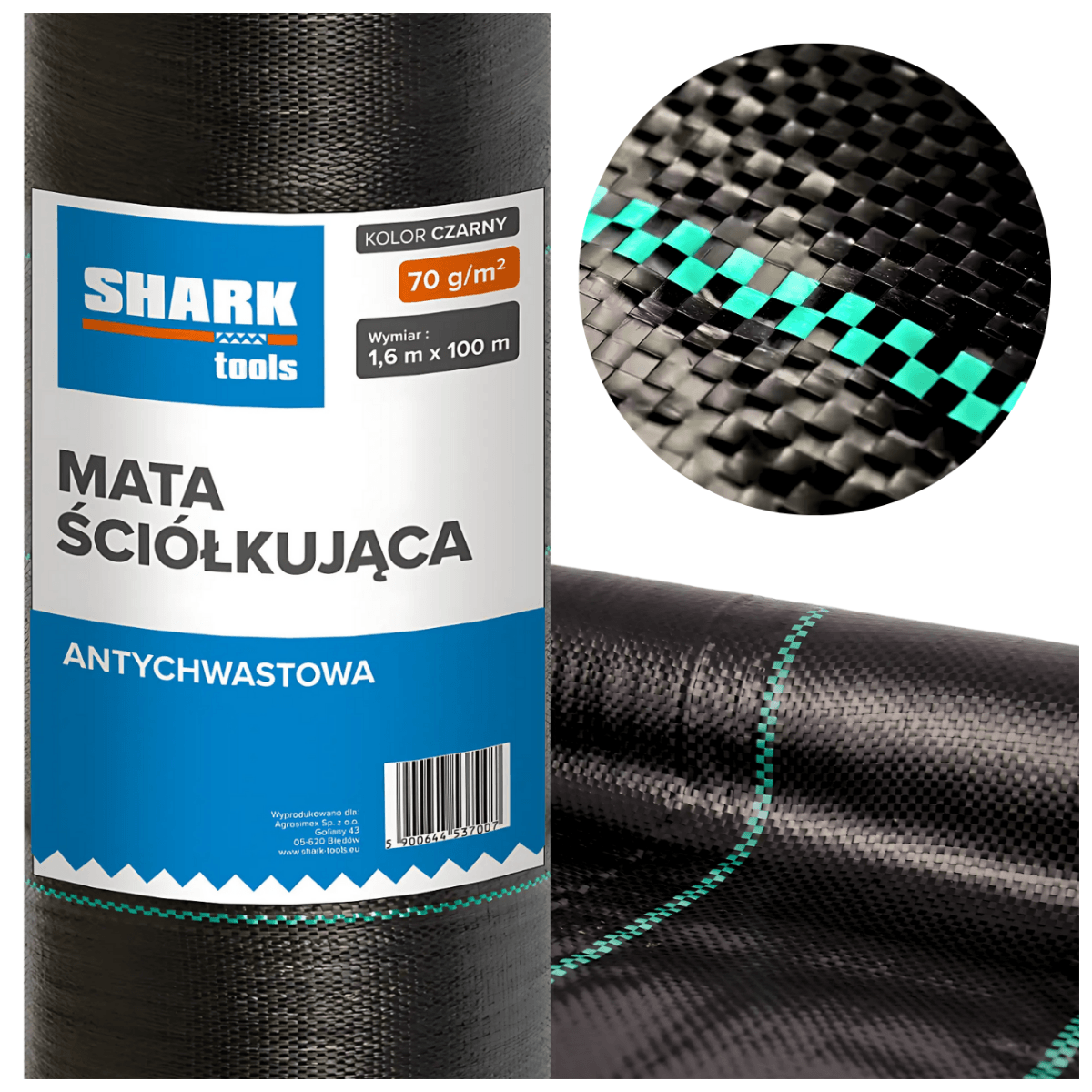 Agrotkanina mata ściółkująca 1.6x100m 70g/m2 Shark Tools
