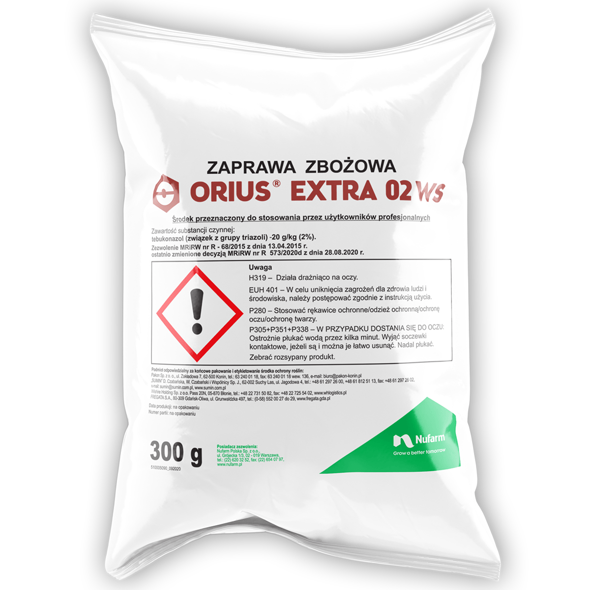 Orius Extra 02 WS 300g (tebukonazol) Nufarm - zaprawa zbożowa